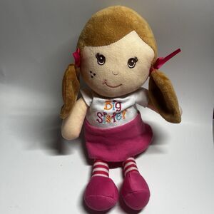 Baby Ganz Big Sister Plush Doll 11" Stuffed Lovey Toy Pink White Skirt